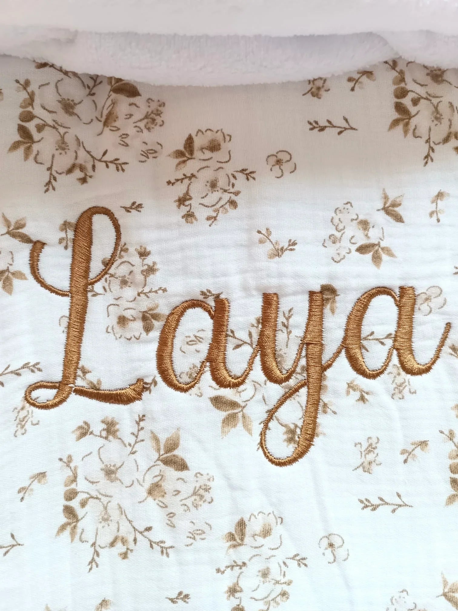 Couverture bébé personnalisée – Fleur de coton