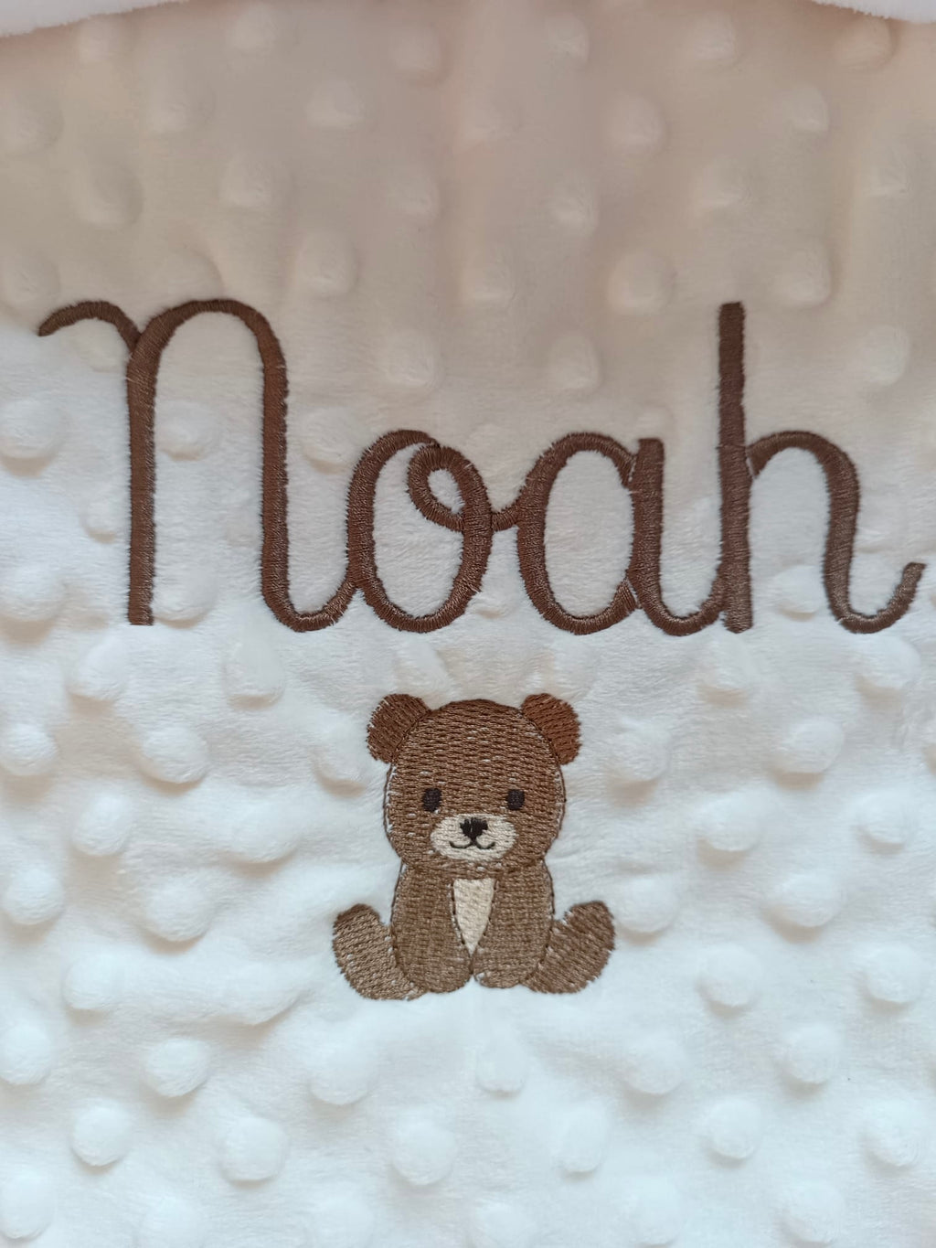 Couverture en minky crème - personnalisable -