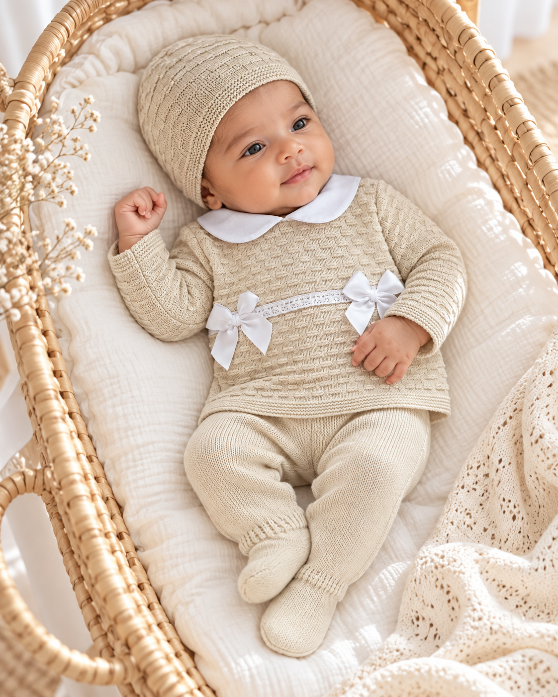 Ensemble naissance 3 pièces en maille - Little Princess