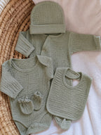 Pyjama naissance personnalisé bébé – 5 pièces en gaze de coton