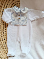 Dors bien velours blanc safari tons bleuté