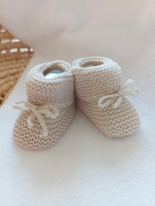 Chausson en maille beige