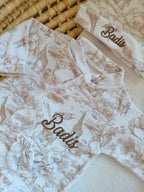 Pyjama bébé velours 3 pièces personnalisé – Safari
