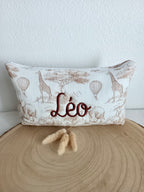 Trousse en gaze de coton safari tons beige - personnalisable -