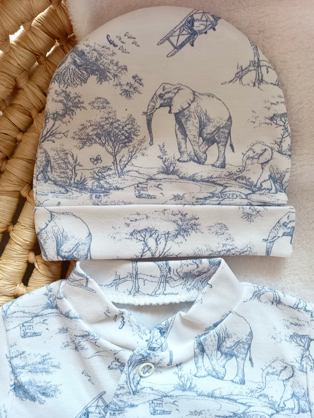 Pyjama bébé 100% coton 3 pièces personnalisé – Safari