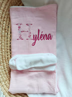 Personalized muslin baby blanket