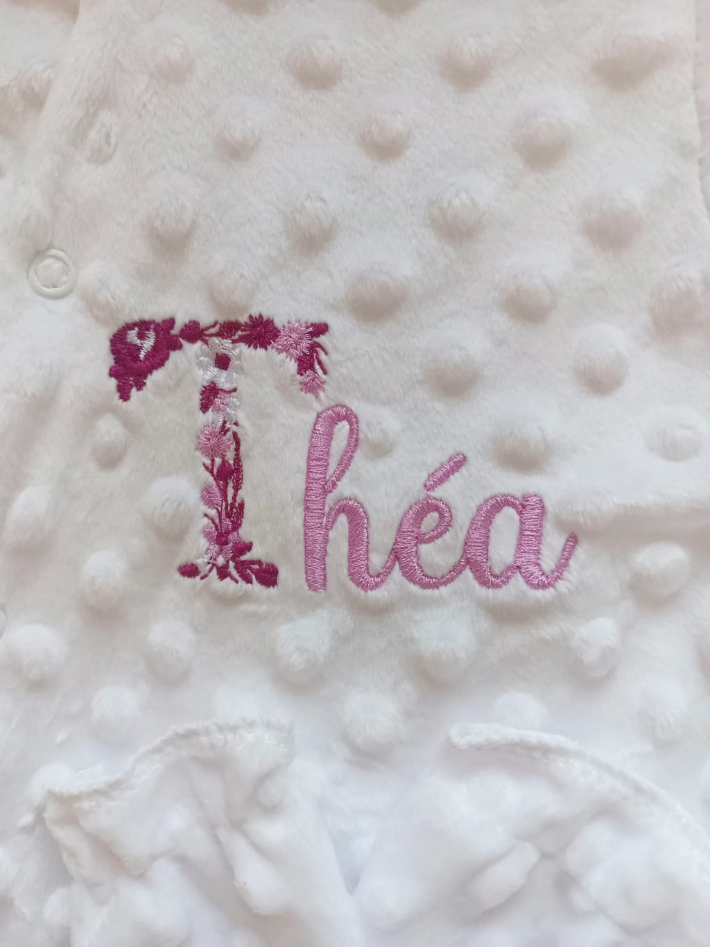 Pyjama naissance personnalisé minky – ensemble 3 pièces bébé
