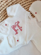 Combinaison maille NOËL, croisé, 0/3 mois, 3 pièces - personnalisable - PLUSIEURS COULEURS -