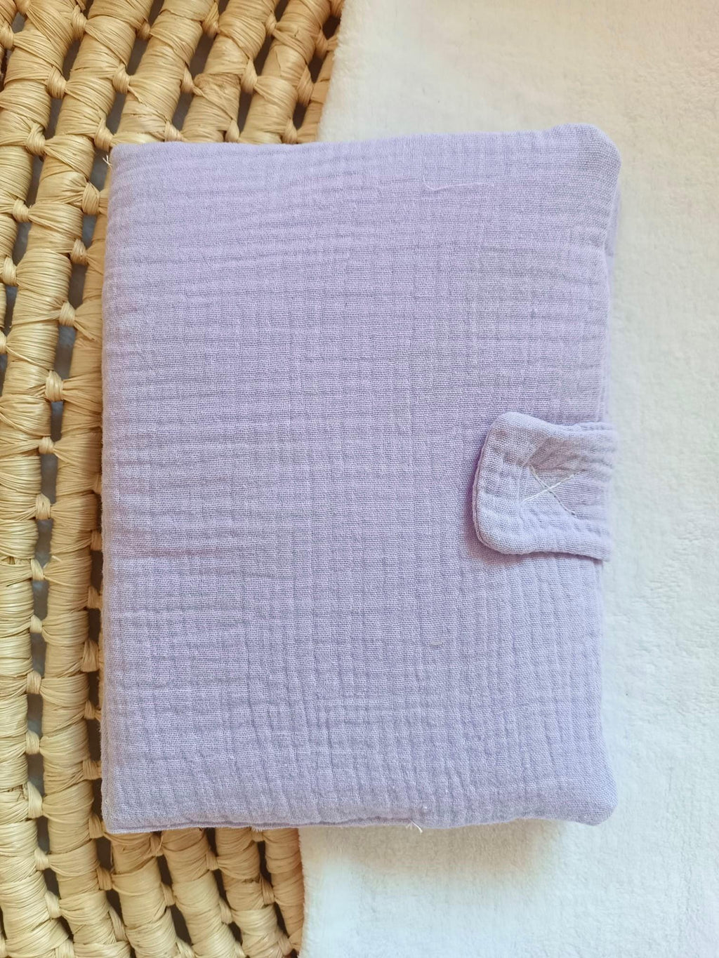 Protège carnet de santé personnalisé bébé en gaze de coton