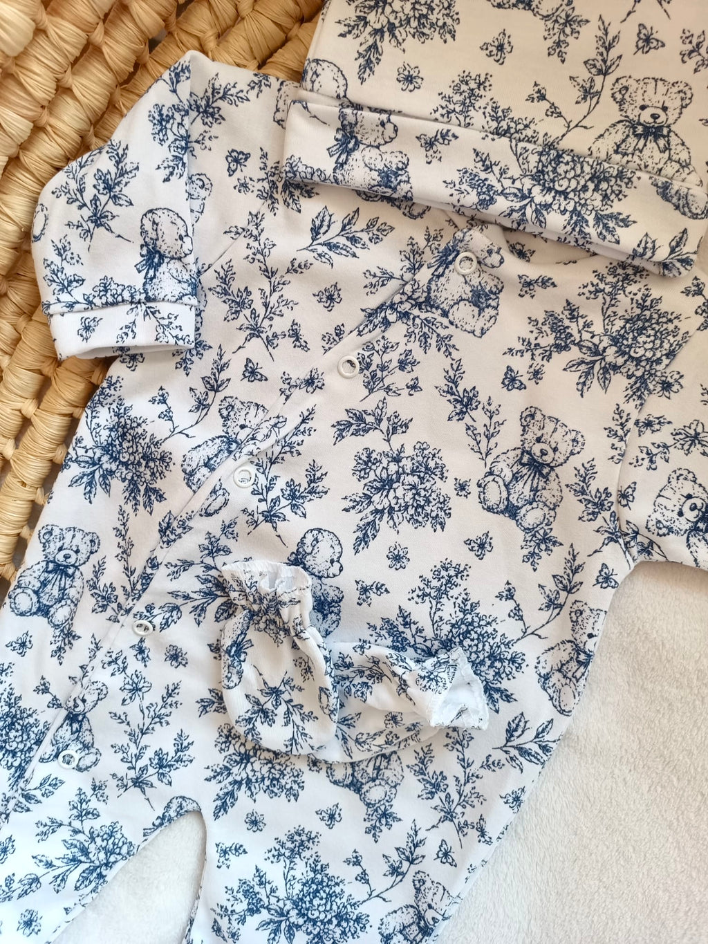 Pyjama naissance personnalisé bébé – 3 pièces, 100 % coton, Rêve d’Ourson