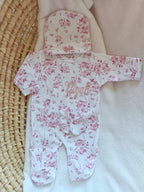 Pyjama naissance personnalisé bébé – 3 pièces, 100 % coton, Fleurs de Coton