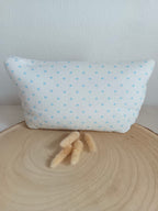 Trousse en gaze de coton coeurs bleu ciel - personnalisable -