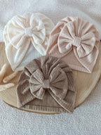 Lot turbans crème/beige/marron 0/6 mois