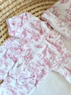 Dors bien velours tons safari rose/fushia, 3 pièces