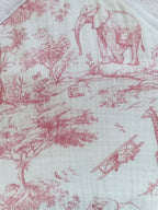 Cape de bain en gaze de coton safari rose/fushia - personnalisable -