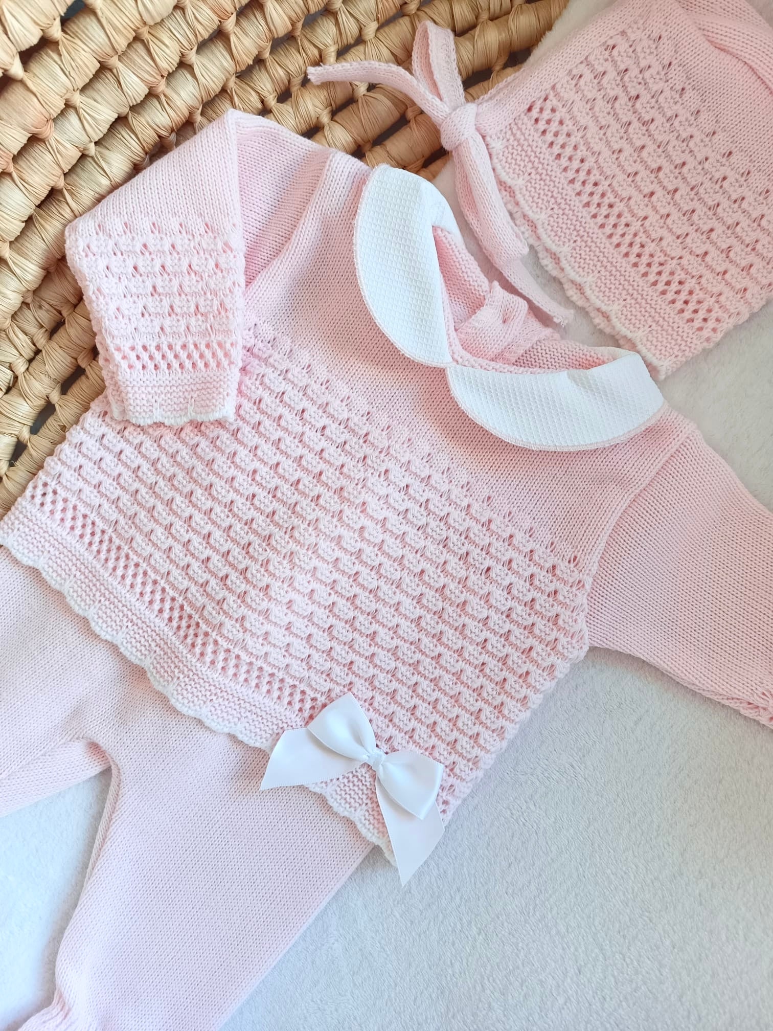 Ensemble naissance en maille personnalisé  – Petite Merveille