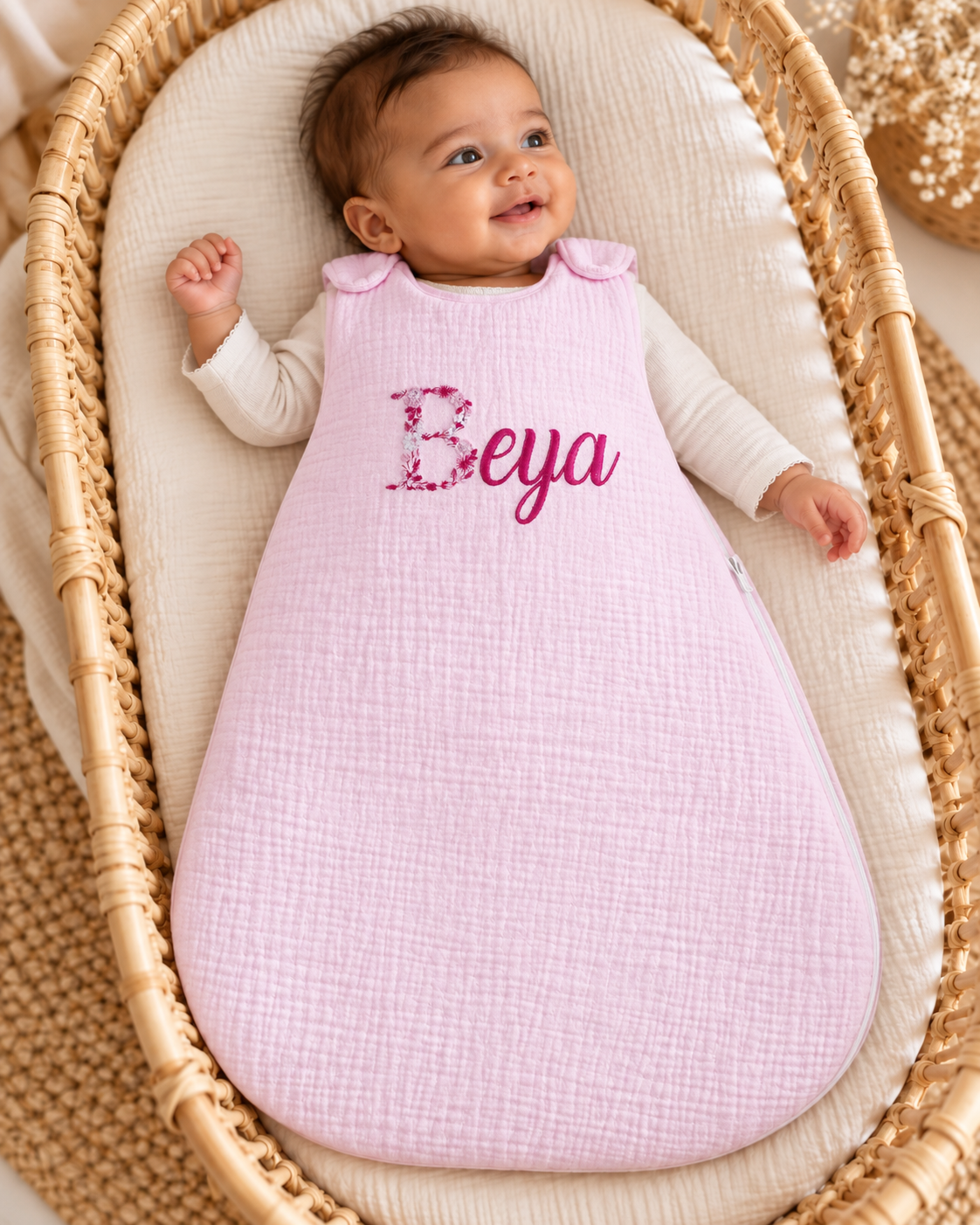 Gigoteuse personnalisée bébé en gaze de coton