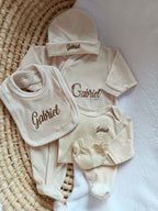 Pyjama naissance personnalisé velours – ensemble 5 pièces bébé