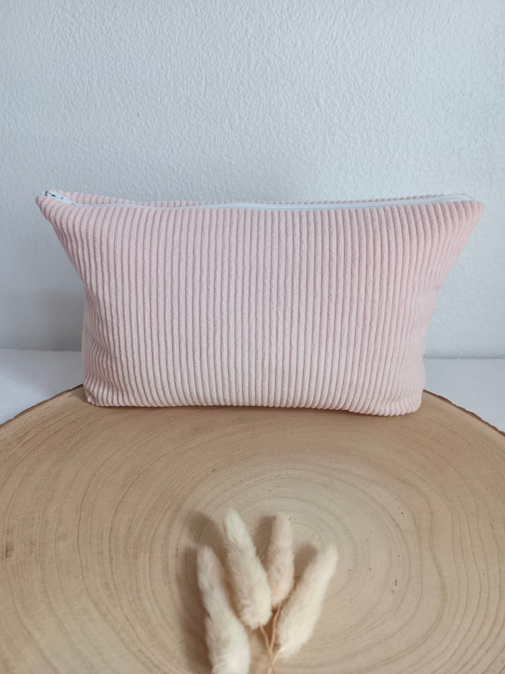 Trousse en velours rose - personnalisable -