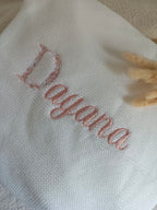 Couverture en maille blanc - personnalisable -