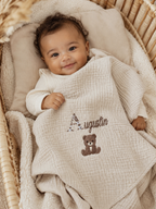 Lange personnalisé bébé en gaze de coton