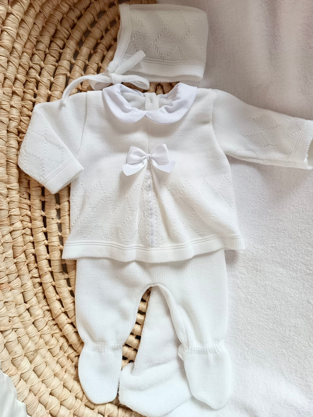 Ensemble complet blanc avec détails blanc 0/3 mois