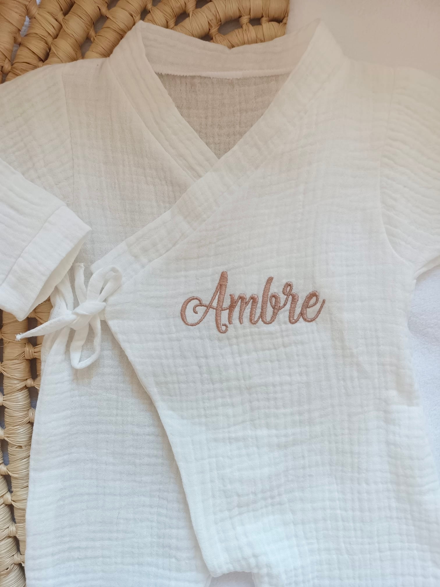 Pyjama cache cœur blanc 100% coton