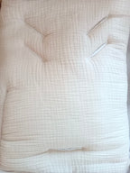 Combinaison / Nid d’ange en gaze de coton beige et polaire blanc 0/3 mois - personnalisable -