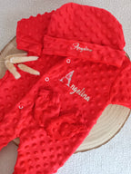 Dors bien minky rouge, 3 pièces