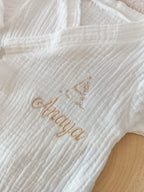 Pyjama cache cœur blanc 100% coton