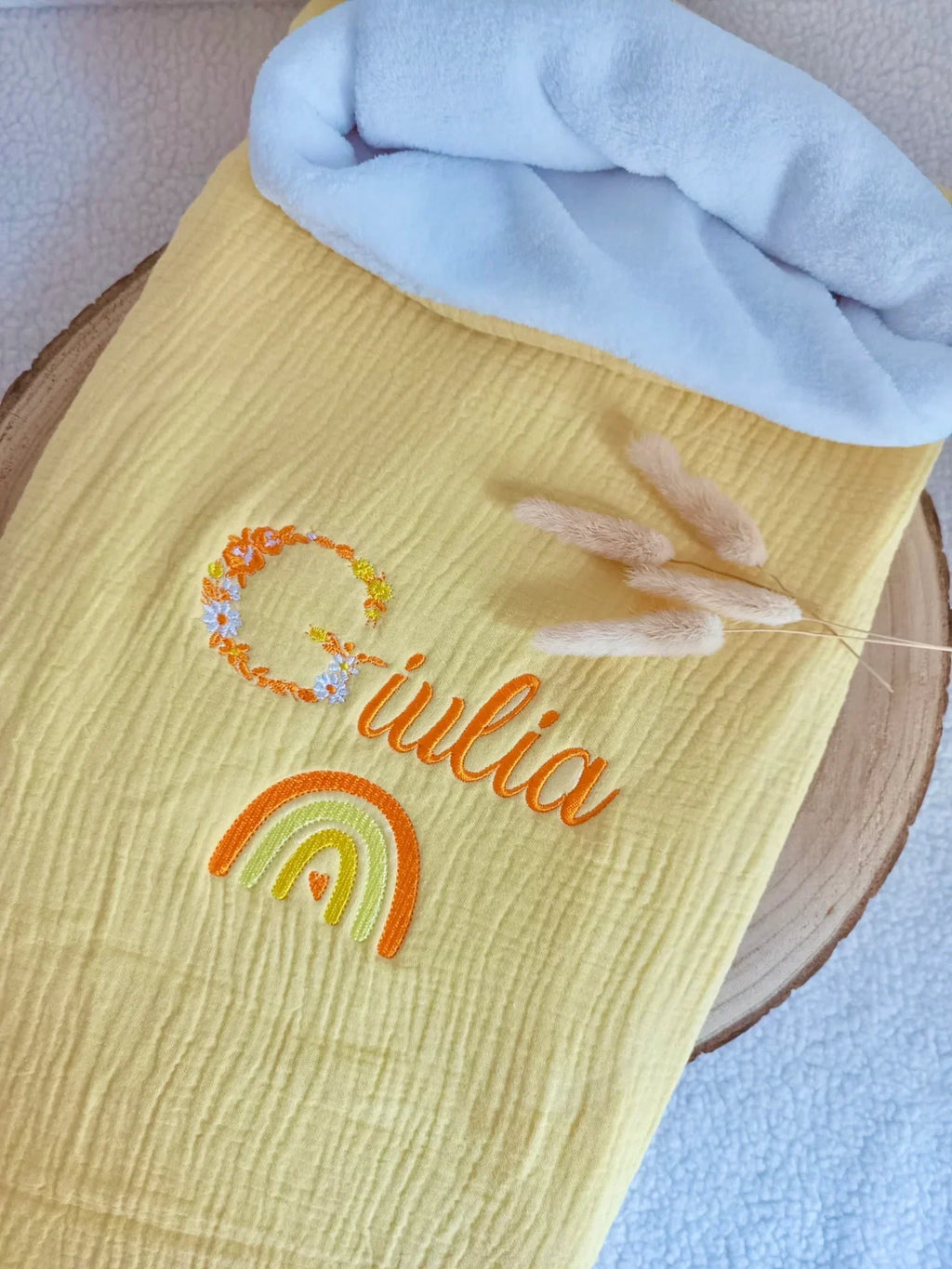 Personalized muslin baby blanket