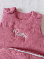 Gigoteuse molletonée en gaze de coton framboise