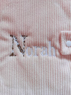 Protège carnet de santé velours rose - personnalisable -