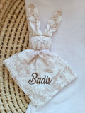 Doudou bébé personnalisé – Safari en gaze de coton