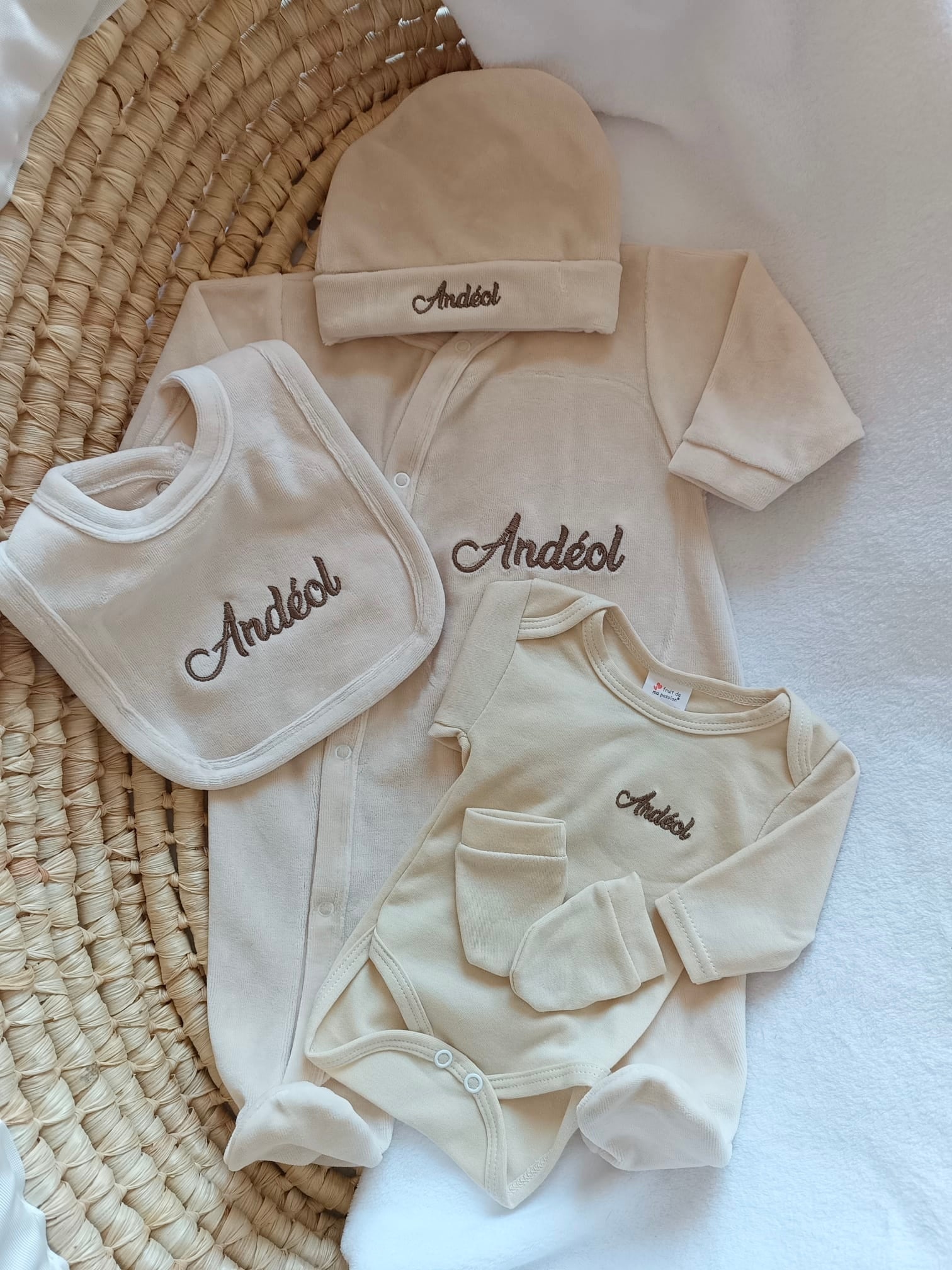 Dors bien velours beige, 5 pièces