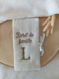 Protège livret de famille personnalisé en gaze de coton