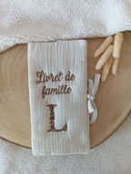 Protège livret de famille personnalisé en gaze de coton