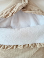 Nid d'ange en velours et polaire beige