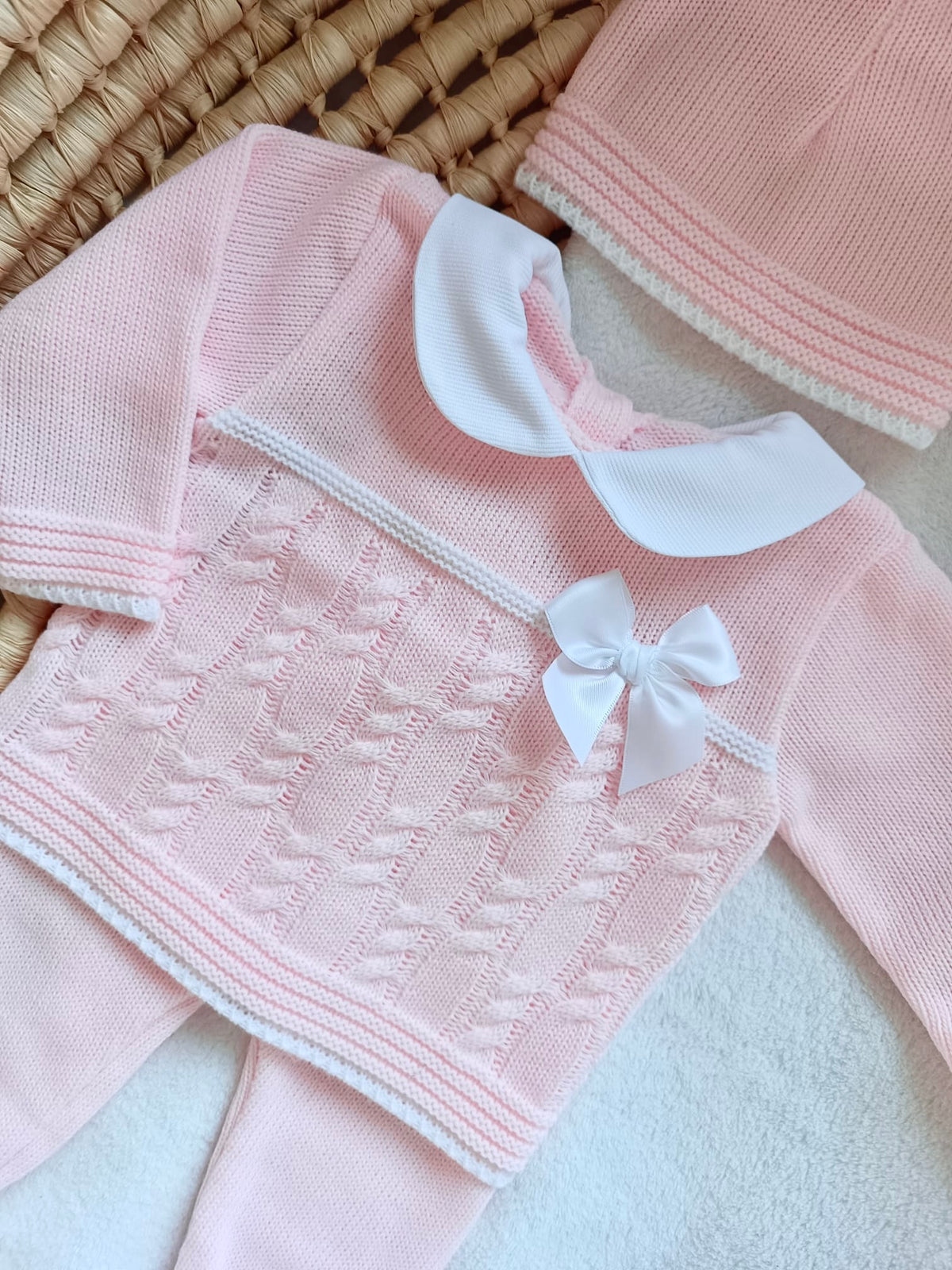 Ensemble naissance 3 pièces en maille « Juliette »
