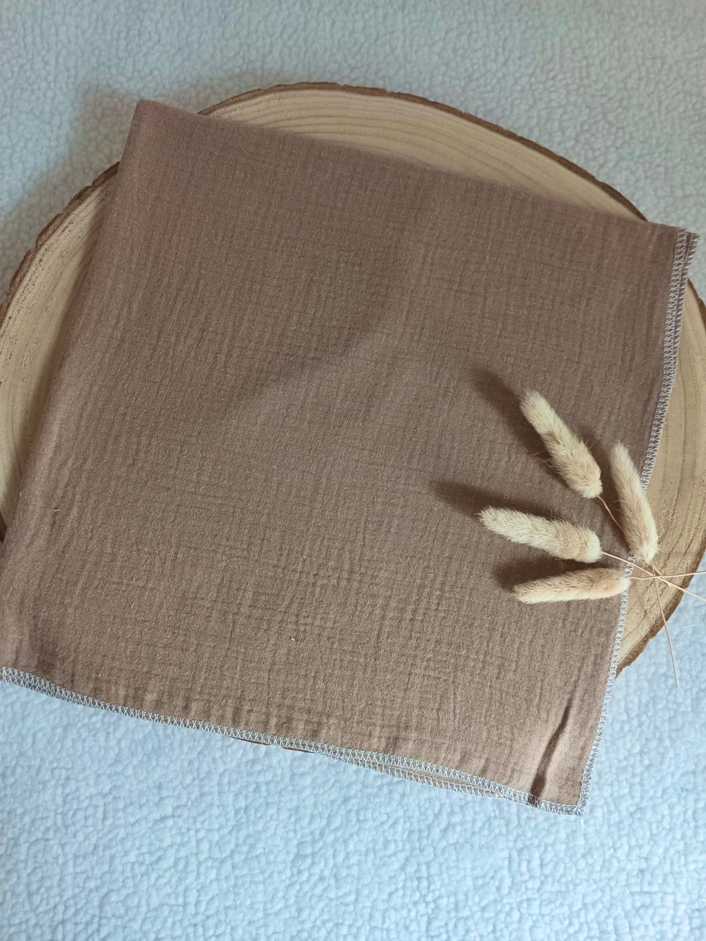 Lange en gaze de coton marron 60*60 personnalisable