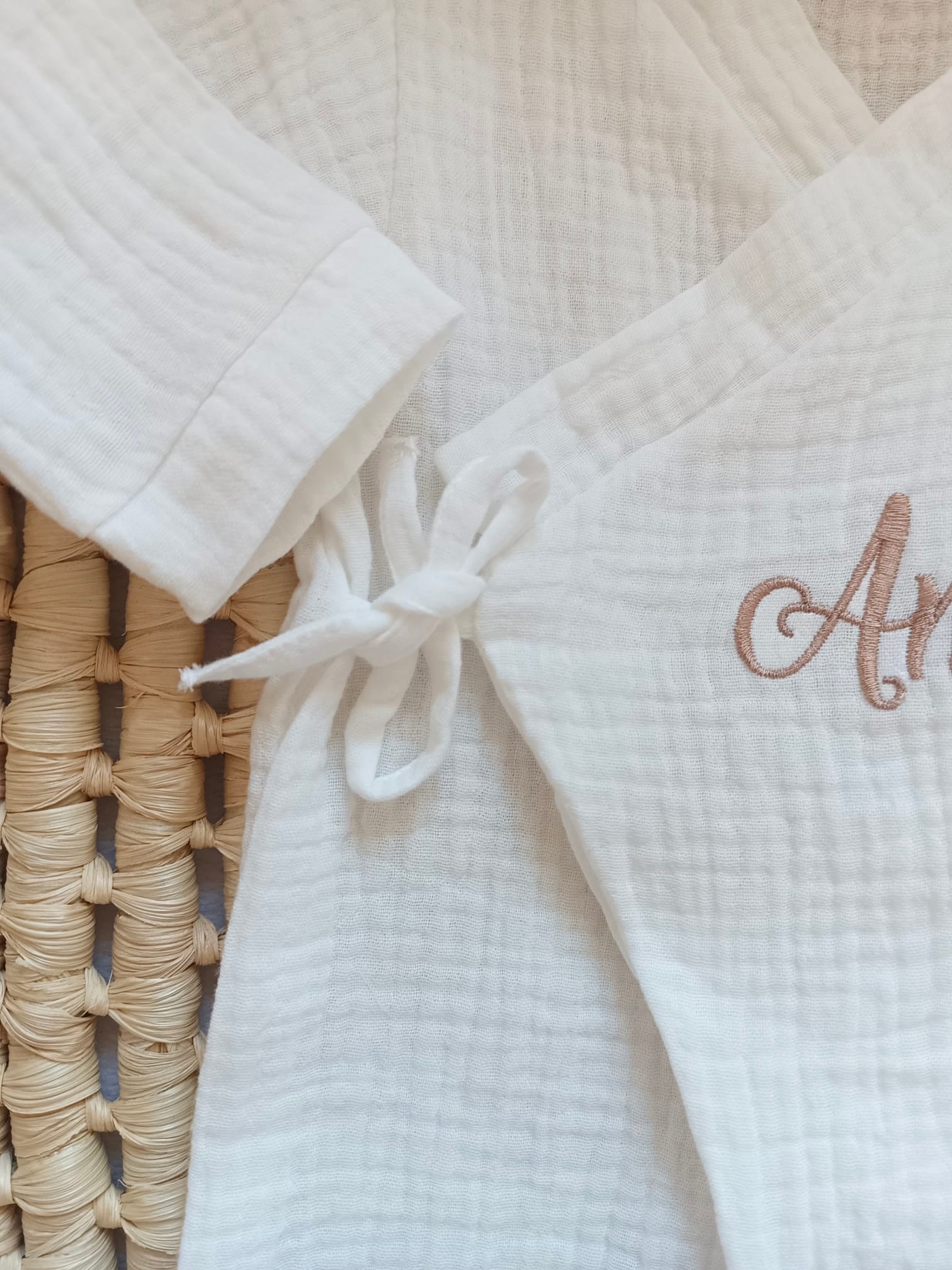 Pyjama cache cœur blanc 100% coton