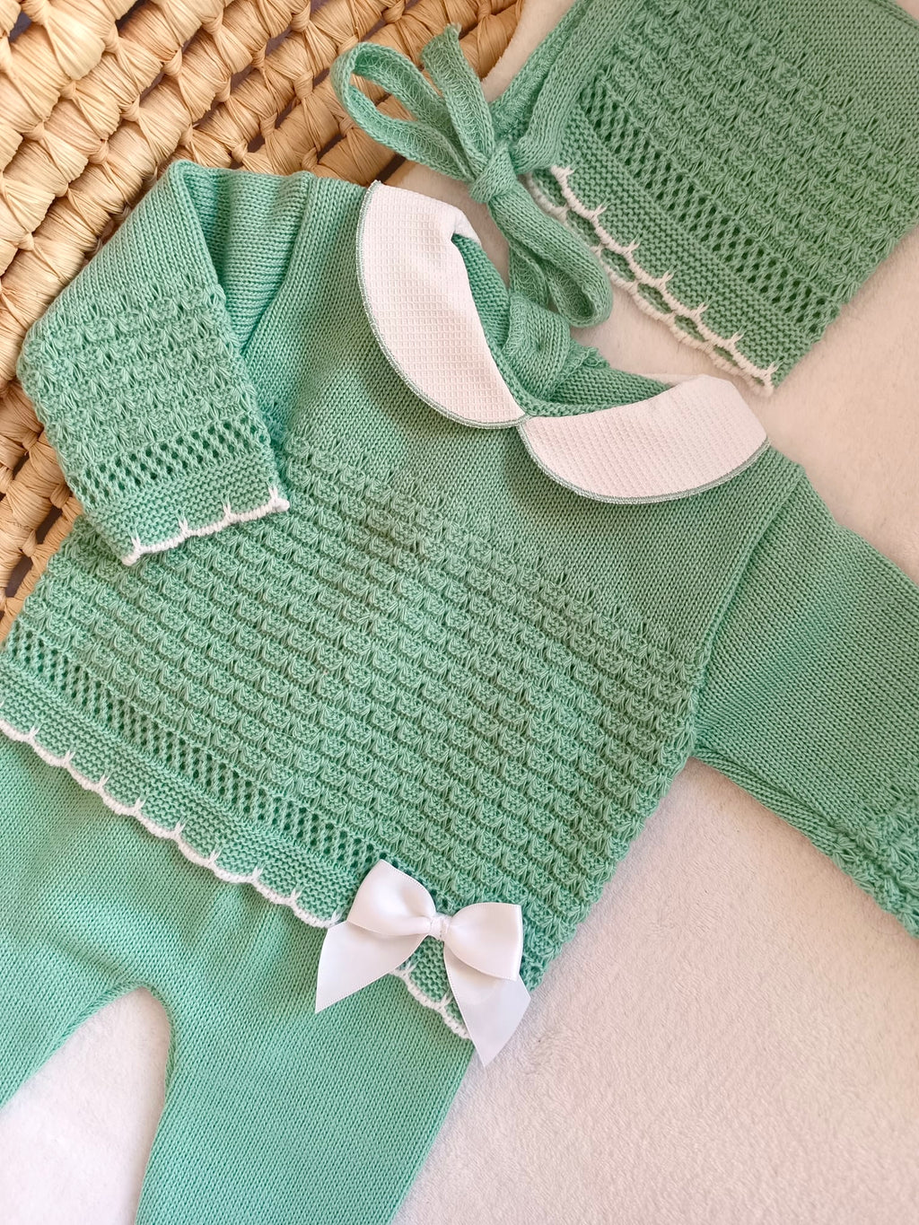 Ensemble naissance en maille personnalisé  – Petite Merveille