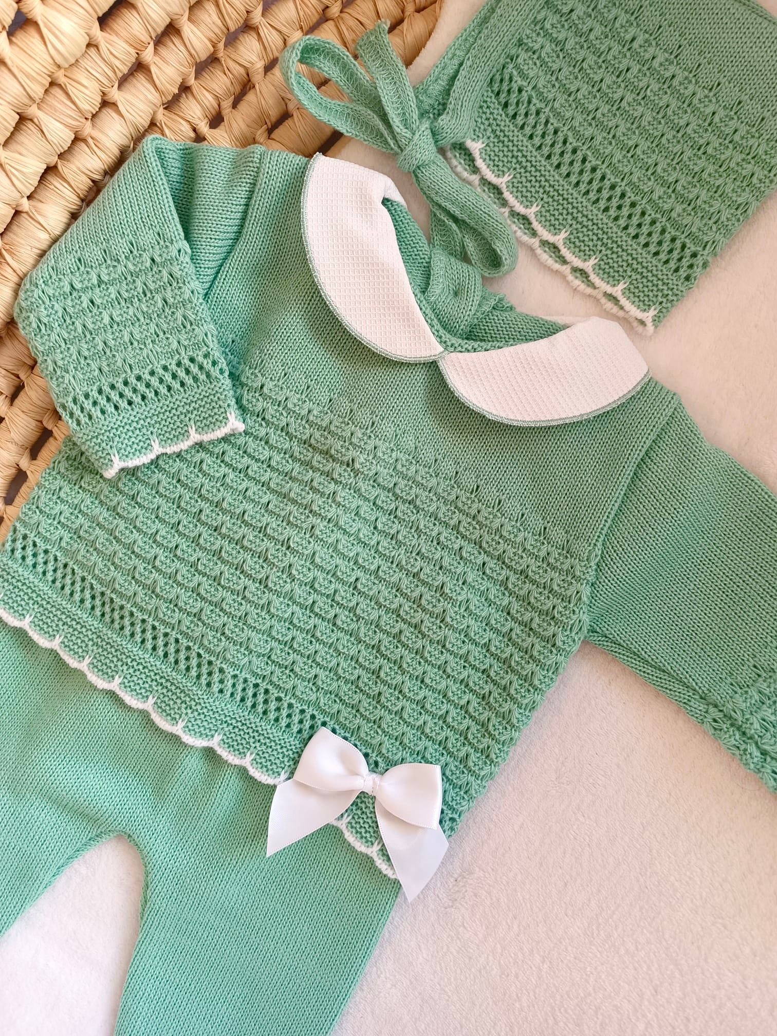 Ensemble naissance en maille personnalisé  – Petite Merveille