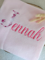 Couverture en maille rose - personnalisable -