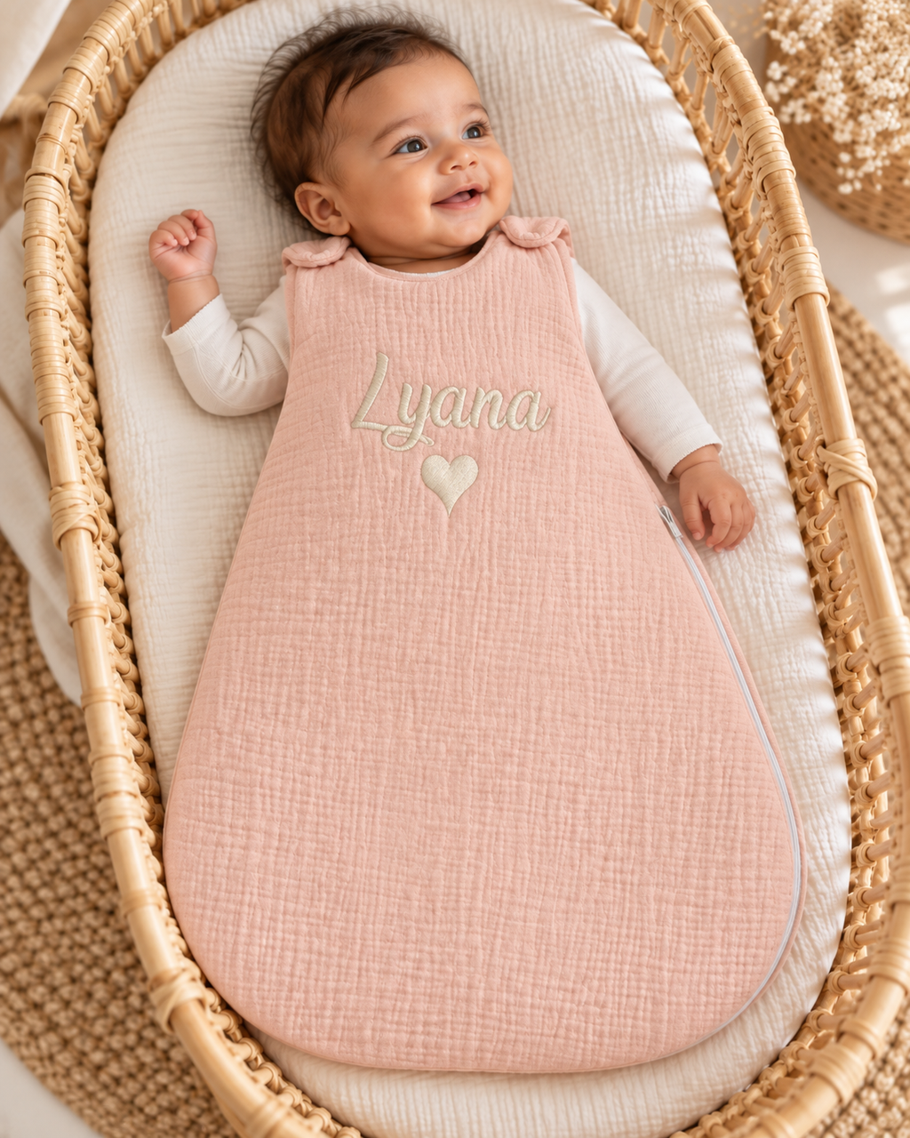 Gigoteuse personnalisée bébé en gaze de coton