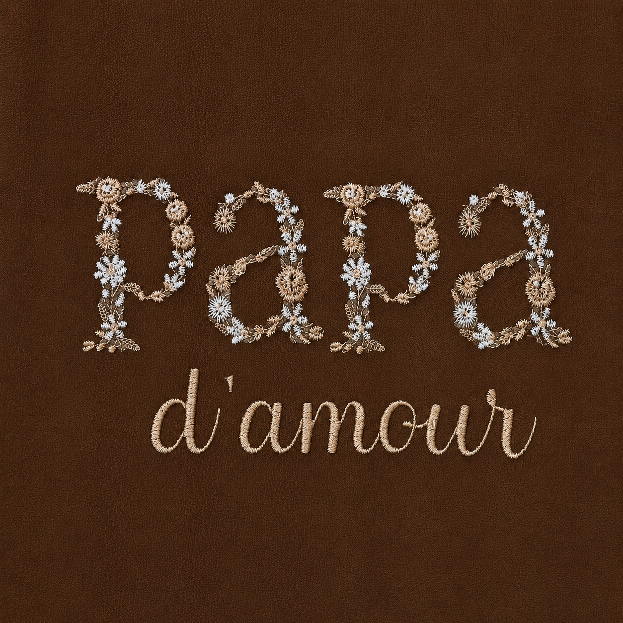 Pull Papa d'amour personnalisé - Broderie lettre fleuries