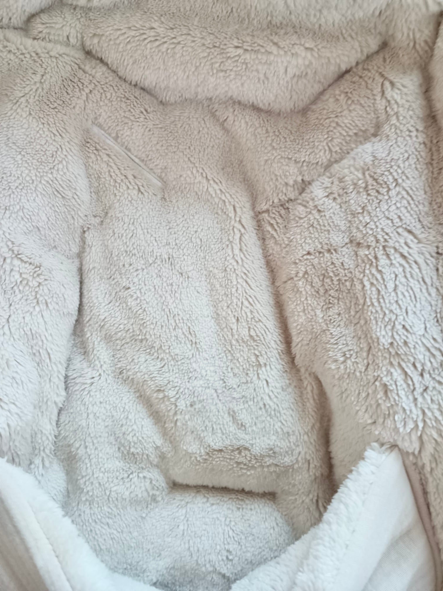 Combinaison/ Nid d’ange en gaze de coton beige et polaire beige 0/3 mois - personnalisable -