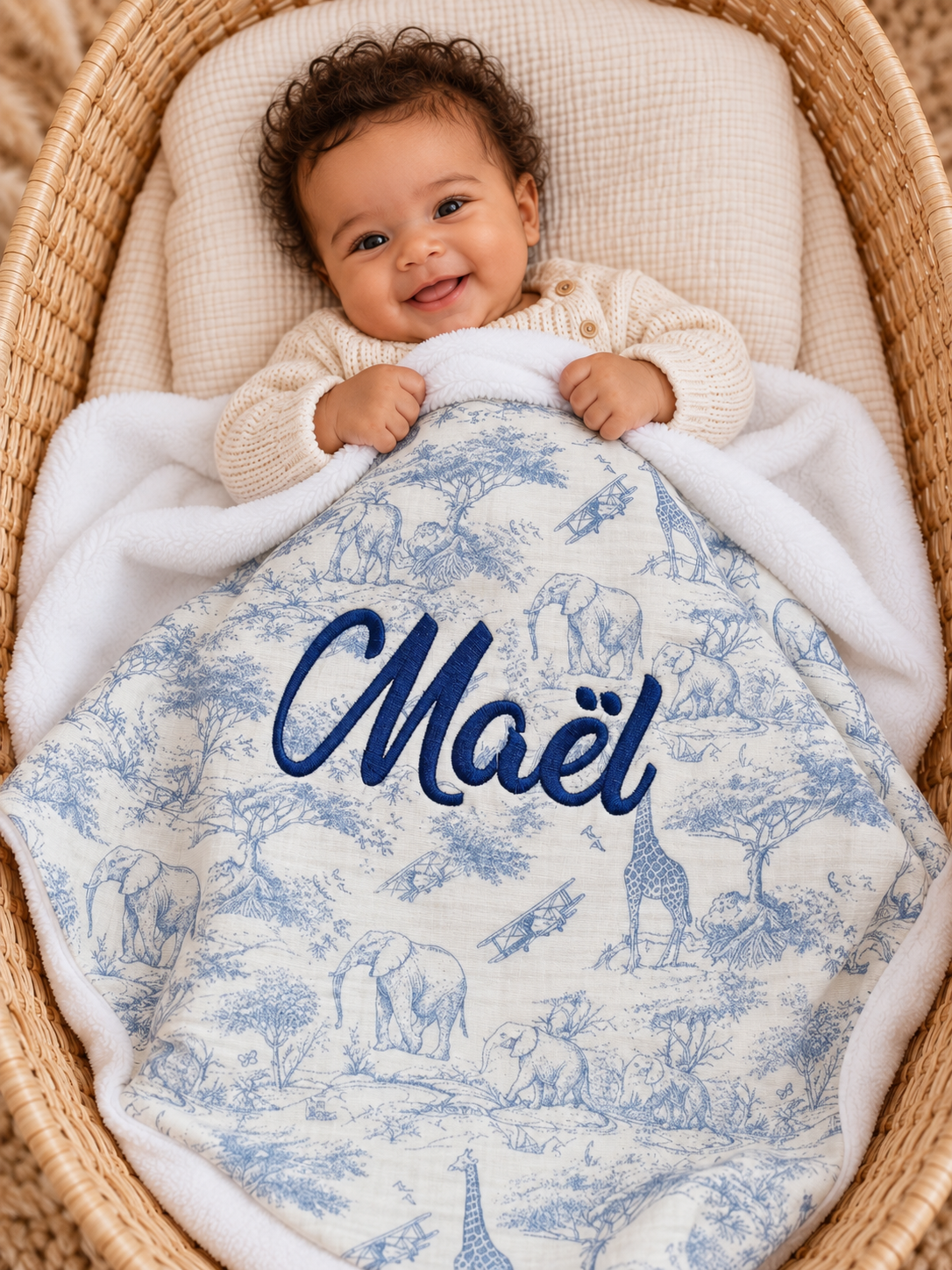 Couverture personnalisée bébé – Collection Safari