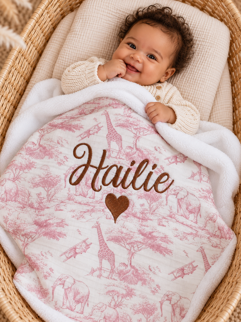 Couverture personnalisée bébé – Collection Safari