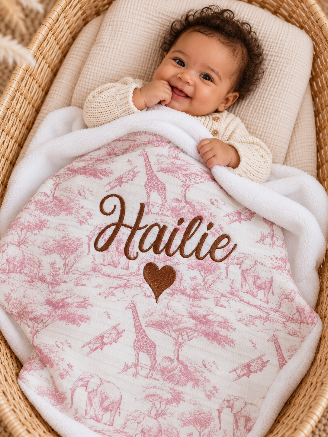 Couverture personnalisée bébé – Collection Safari